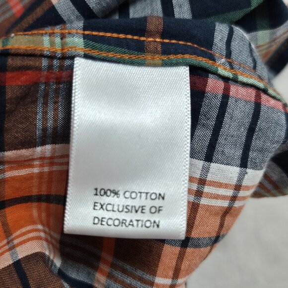 Cremieux Shirt Mens Size L Indian Madras Plaid Button Up Short Sleeve Cotton (45 - Picture 8 of 11
